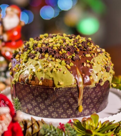Panettone Eccellenza Opera, Pistacchio e Cioccolato Nero di Modica