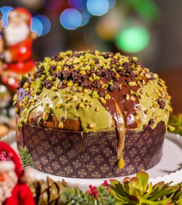 Panettone Eccellenza Opera, Pistacchio e Cioccolato Nero di Modica